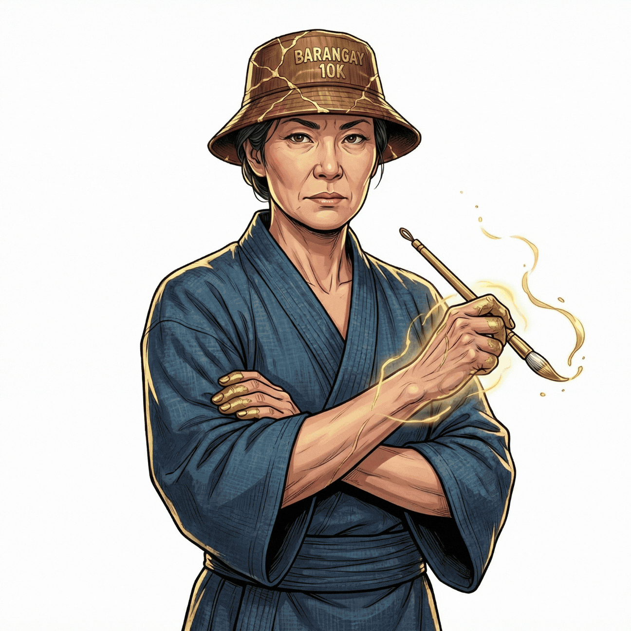 (Gold crafted/ornate metal hat)